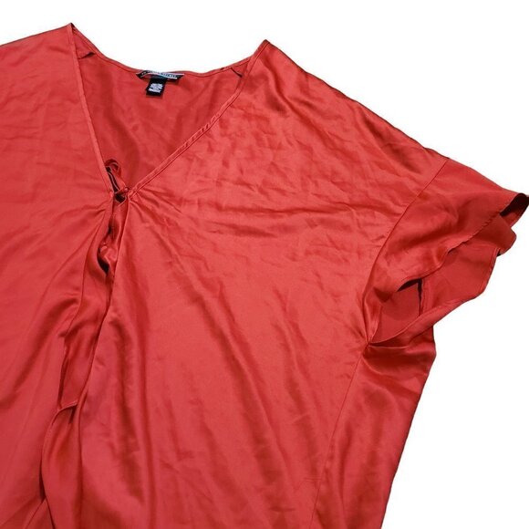 Victoria's Secret‎ Satin Flounce Kimono Robe Ruffle Tie Heart Love Red One Size - Picture 5 of 7